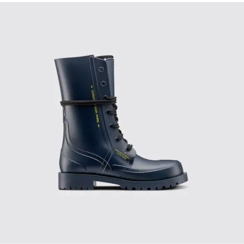 *Negotiable* Dior Camp boots in deep navy blue
